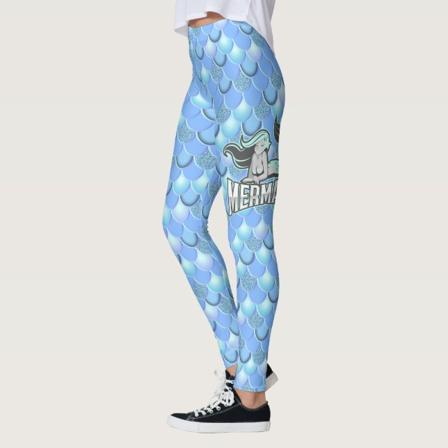 Legging Espectro azul de cores da sereia (Esquerda)