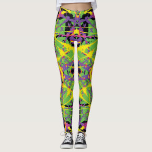Legging Espelho Amarelo Verde Roxo