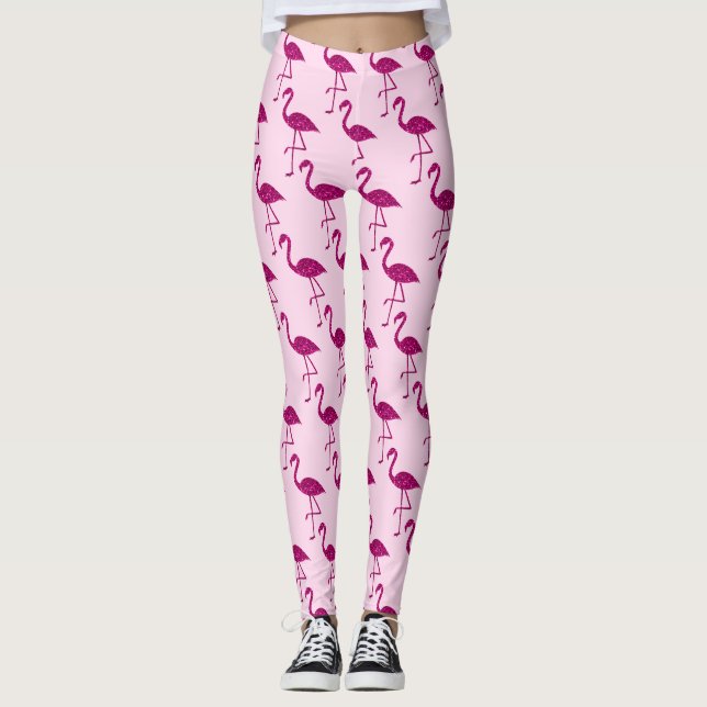 Legging Espelho brilhante flamingo Pink (Frente)