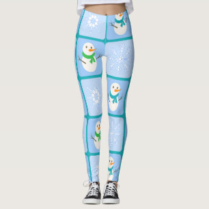 Legging Espelho de neve e flocos de neve com verificação d