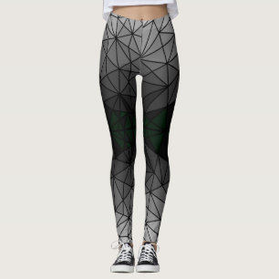 Legging Espelho de vidro retido 03.Cinzas.Linha preta BG