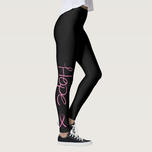 Legging Esperança com as caneleiras cor-de-rosa da (Direita)