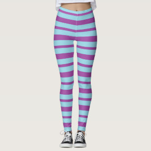Legging Espessas e finas tiras azuis e púrpura de Pastel