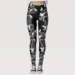 Legging Espinhos Brancos Góticos e Cornos