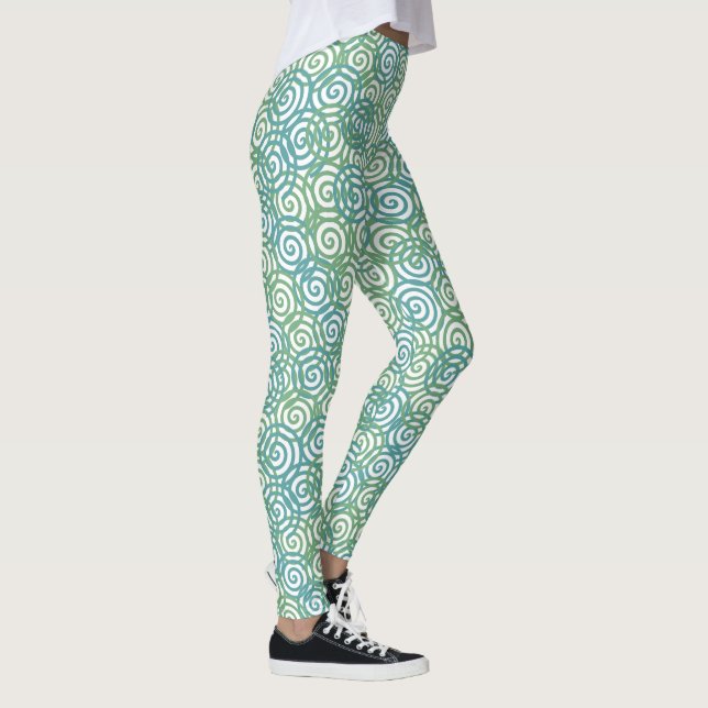 Legging Espirais Verdes Azuis (Direita)