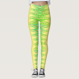 Legging Espirais verdes em coxas amarelas
