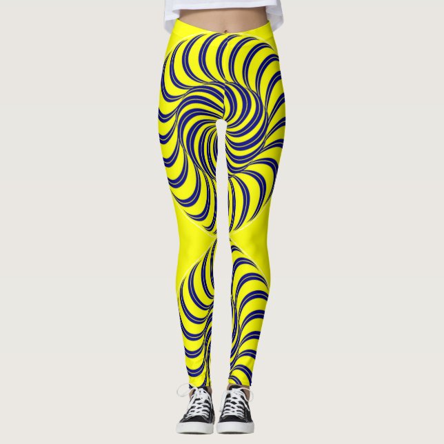 Legging Espiral azul e amarela (Frente)