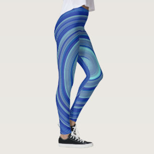Legging Espiral azul e turquesa