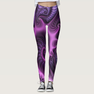 Legging Espiral De Arte Fractal, Roxal, Rosa-Legal, vívida