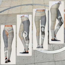 Legging Espiral Dourada Bege Cinza Greige