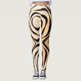 Legging Espiral negra geométrica sobre fundo de cor averme