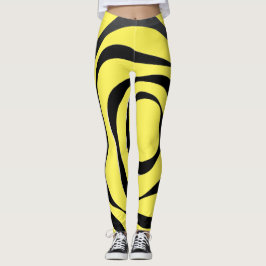 Legging Espiral negra transparente sobre fundo amarelo