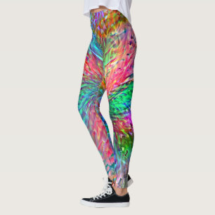 Legging Espiral suave em manchas brilhantes sobrepostas