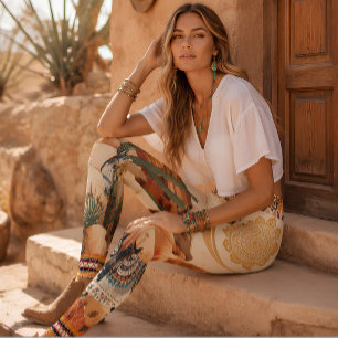 Legging Espírito Boho do Deserto do Sudoeste Cavalo & Arte