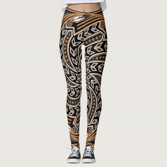 Legging Espírito Brown do vento (Frente)