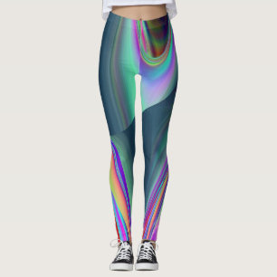 Legging Espírito de Verão, Rainbowart Abstrato 3D