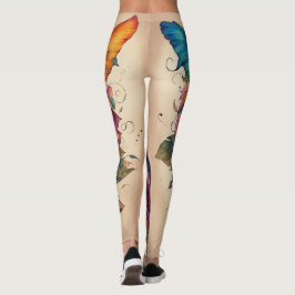 Legging espírito místico e mágico colorido estilo tatuagem