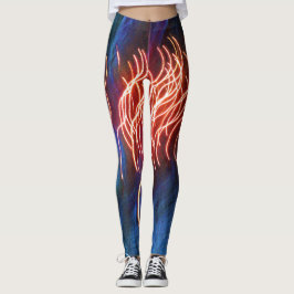 Legging EsplêndidoLee - Abstrato Luzes de Foto Impressão L