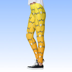 Legging Esporte amarelo alaranjado dos clubes de golfe