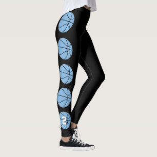 Legging Esporte Personalizado de Basquete Azul-Carolina Cl