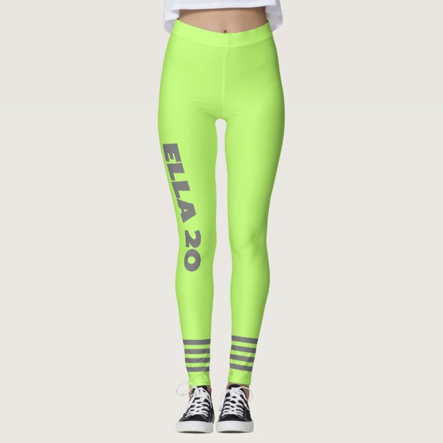 Legging Esporte personalizado l Néon verde-claro-tenda (Frente)