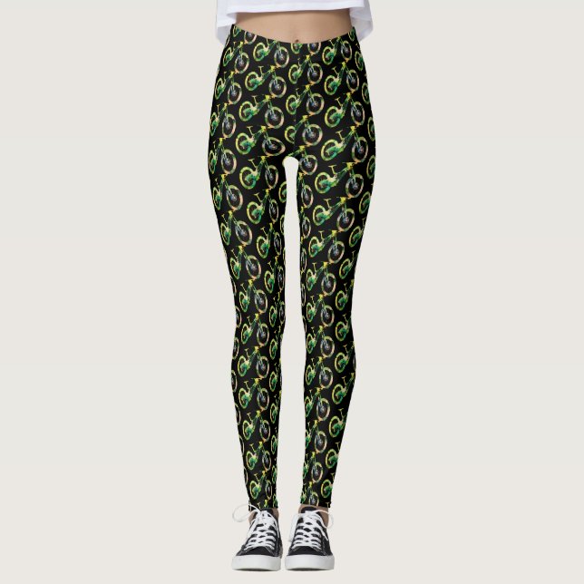 Legging Esportes com Descida exterior - Arte com Aquarela  (Frente)