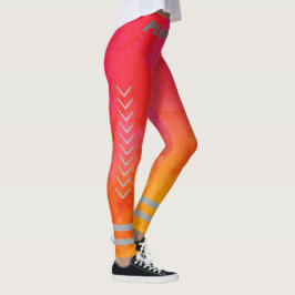 Legging Esportes com monogramas de gradiente amarelo-rosa