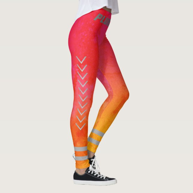 Legging Esportes com monogramas de gradiente amarelo-rosa (Direita)