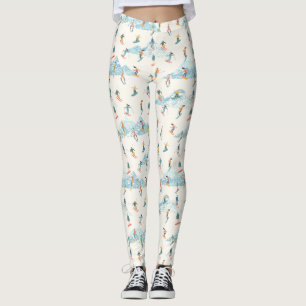 Legging Esportes de Inverno Esqui em Declive Montanha de N