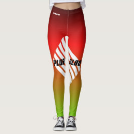 Legging Esportes de monograma vermelho-esverdeado