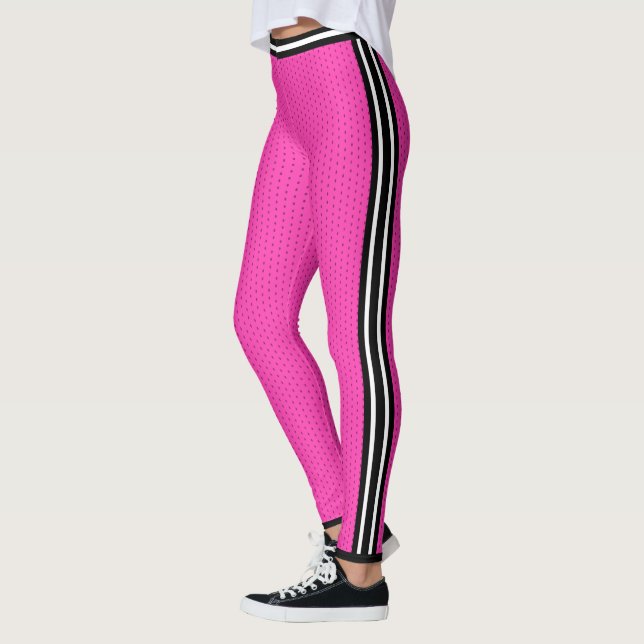 Legging Esportes De Varsidade Com Linda-Rosa-Quente, De Ba (Esquerda)
