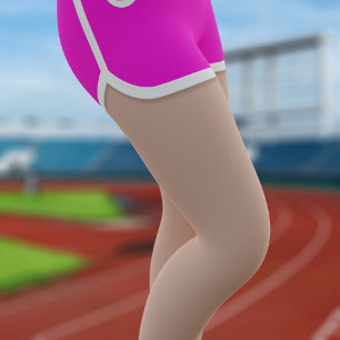 Legging Esportes Neon Pink da década de 80 executando leg