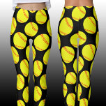 Legging Esportes Personalizados De Cor De Jogador De Softb<br><div class="desc">Leggings Esportivas De Cuta-Cores Personalizadas Do Jogador De Softball, Fastpitch, De Mulheres: Bonitas e Simples. Almôndegas amarelas brilhantes num fundo preto. Você pode alterar a cor de fundo de preto para qualquer outra cor que desejar, clicando no botão "Personalizar" e selecionando uma cor na qual ele diz "Selecionar uma cor...</div>