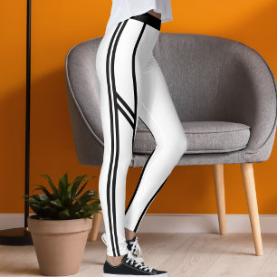 Legging Esportivas Femininas Elegantes Listras Clássicas M