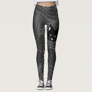 Legging Espreite caneleiras de um gato da vaia