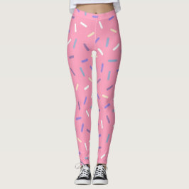 Legging Esprinkles cor-de-rosa e arco-íris confete diverti