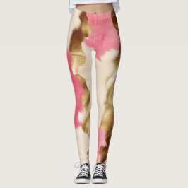 Legging Espuma Dourada de Creme Rosa