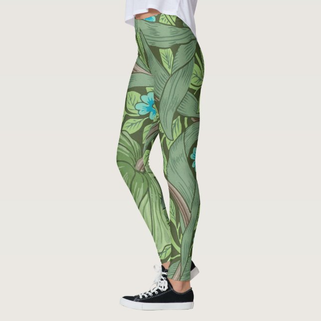 Legging Esqueça-me-Nots, Wallpaper de William Morris (Esquerda)