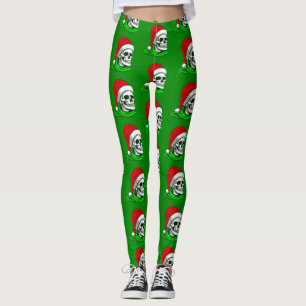 Legging esqueleto gótico de papais noeis de natal