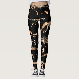 Legging Esqueletos de dinossauro, fósseis, padrão de colhe