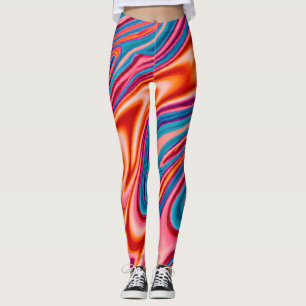Legging Esquema de Cores Artístico