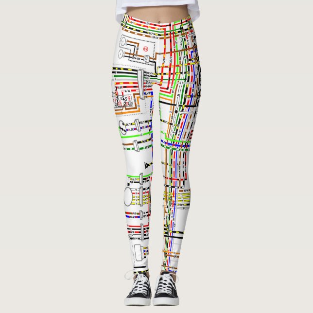 Legging Esquema elétrico colorido (Frente)