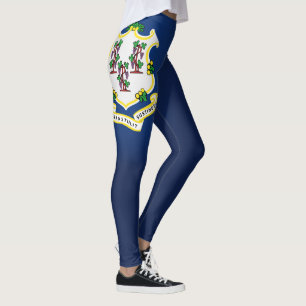 Legging Estado Legal Da Moda De Bandeira De Connecticut