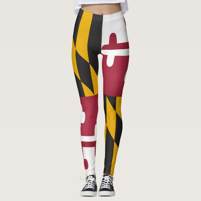Legging Estado Legal Da Moda De Bandeira De Maryland (Frente)