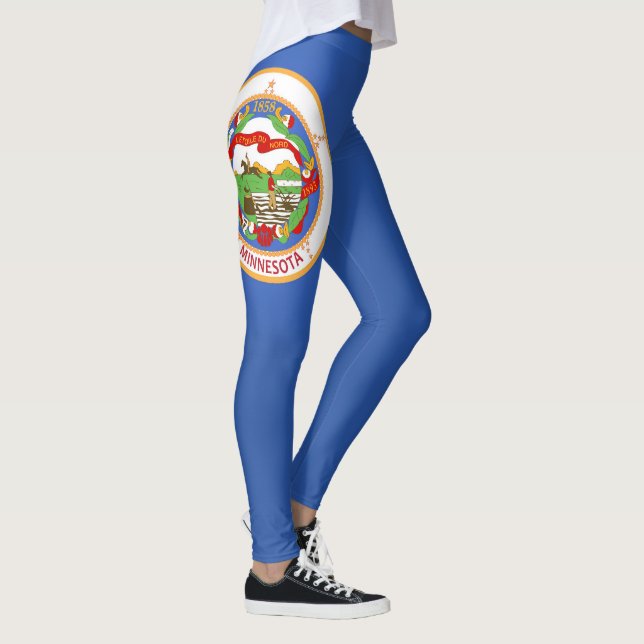 Legging Estado legal Da Moda De Bandeira De Minnesota (Direita)
