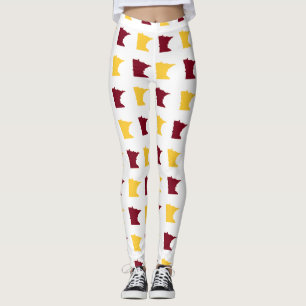Legging Estado marrom e Dourado de teste padrão de