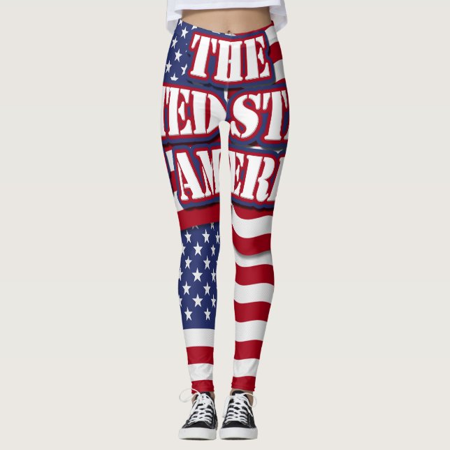 Legging Estados Unidos Da América Com Bandeira (Frente)