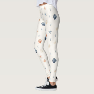 Legging Estaleiro de Seashell — Padrão sem costura
