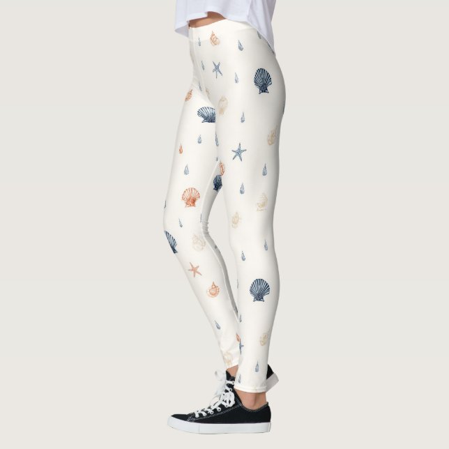 Legging Estaleiro de Seashell — Padrão sem costura (Esquerda)