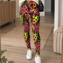 Estampa Abstrata de Leopardo Neon